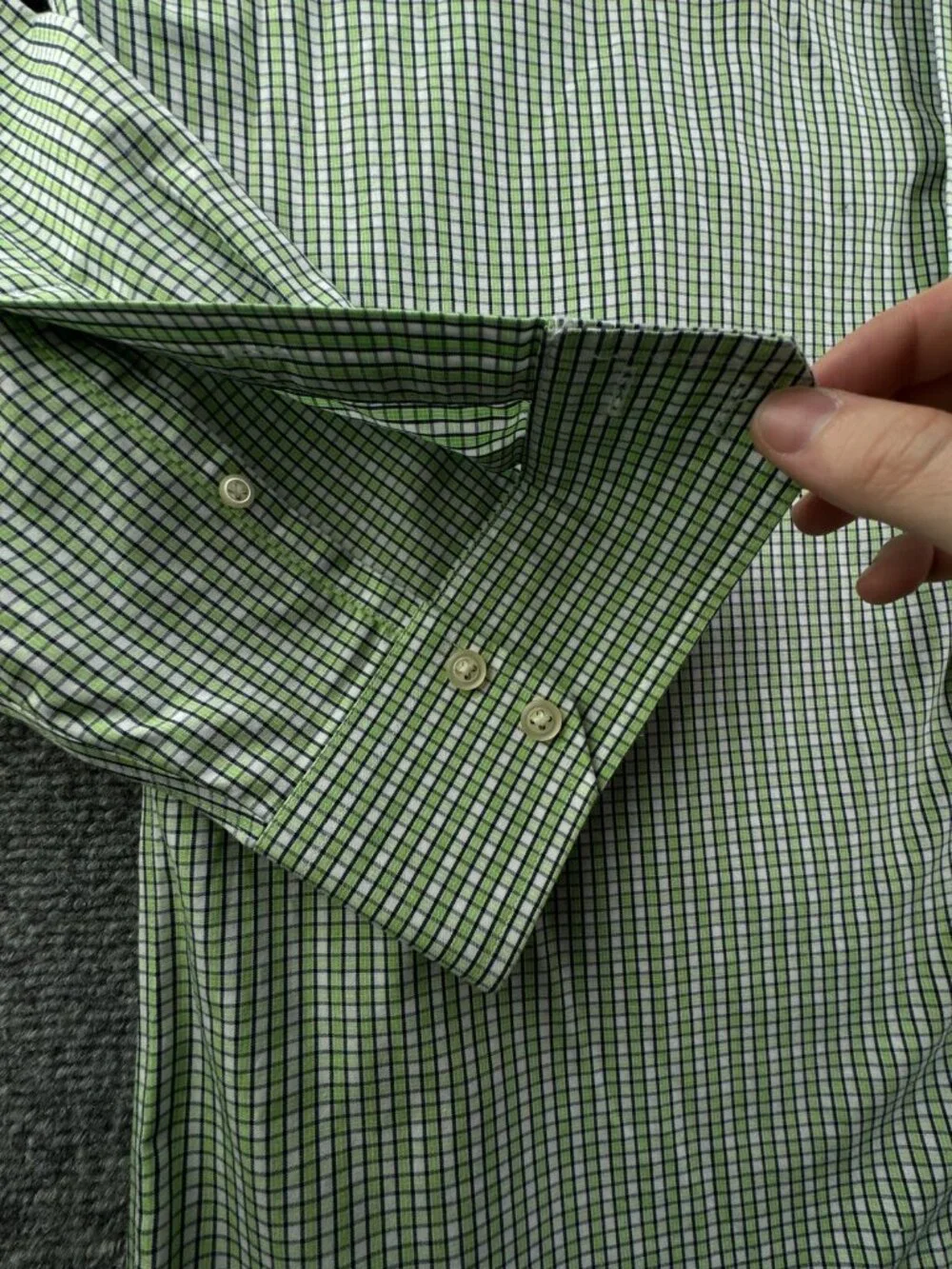 Banana Republic Shirt Men Green Long Sleeve Button Up Slim Fit Non Iron Cotton